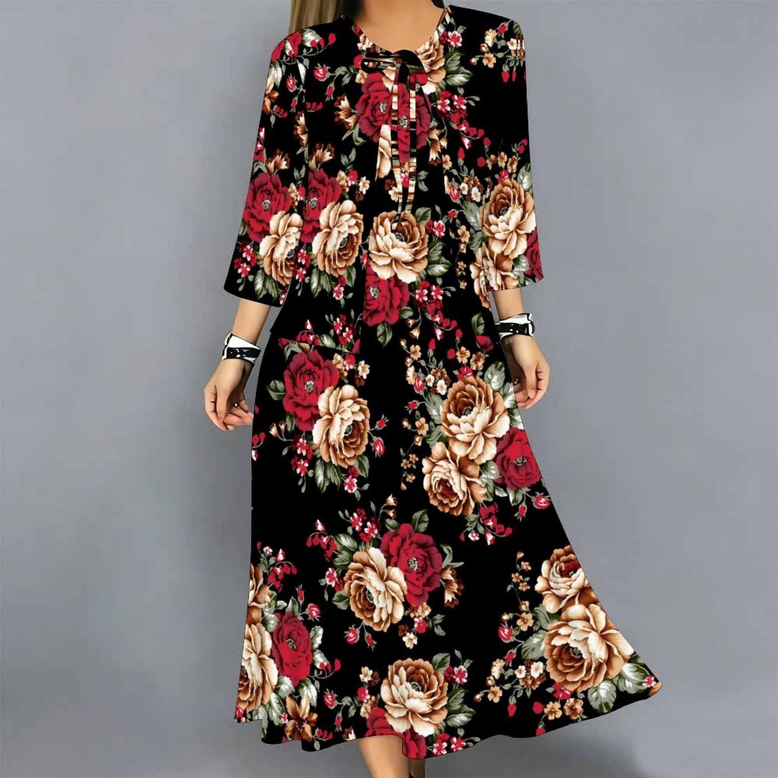 طقم فستان نسائي من قطعتين، كار - مراجعة Midi Skirt Floral وسعره