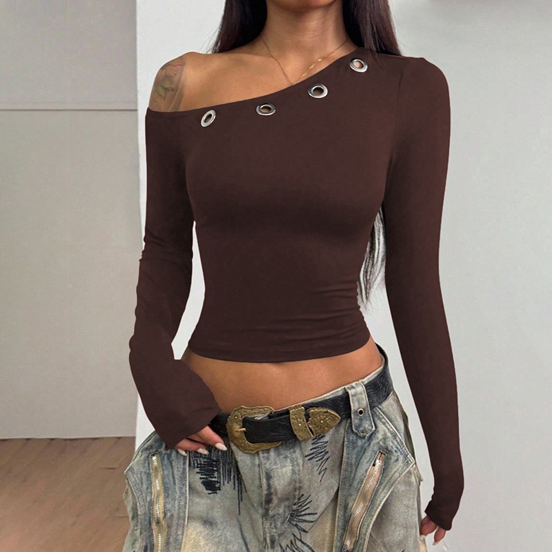 بلوزة نسائية بأكمام طويلة وياق - مراجعة Blouse Off Shoulder وسعره