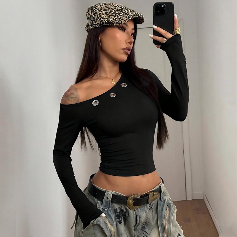 بلوزة نسائية بأكمام طويلة وياق - مراجعة Blouse Off Shoulder وسعره