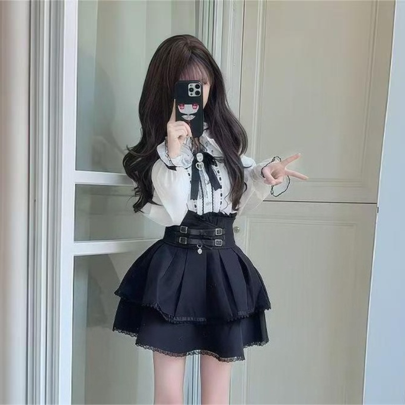 اليابانية القوطية Y2k لوليتا ن - مراجعة Blouse Off Shoulder وسعره