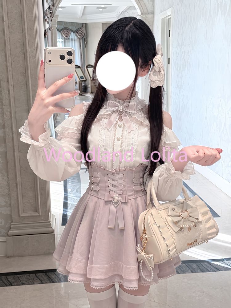 2027 طقم تنورة قصيرة يابانية ك - مراجعة Blouse Off Shoulder وسعره