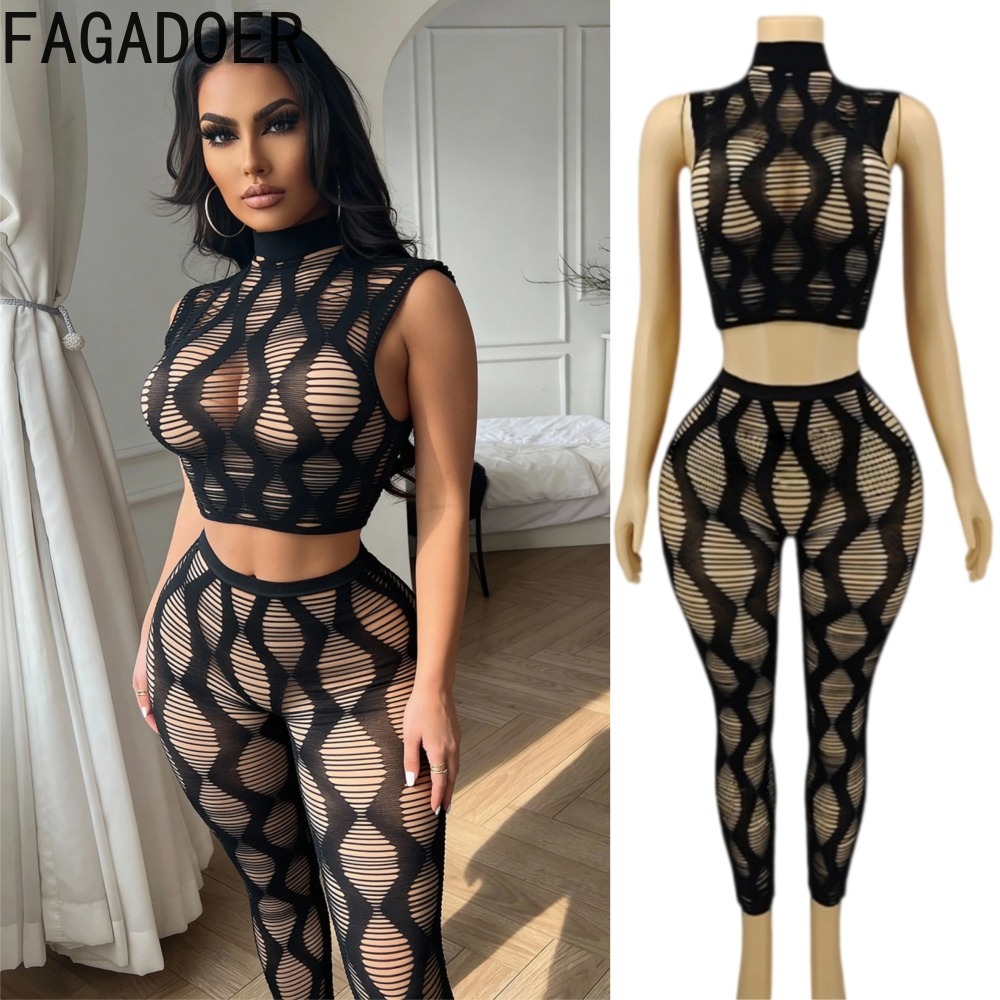 طقم نسائي مثير من قطعتين من FA - مراجعة Crop Top Crochet وسعره