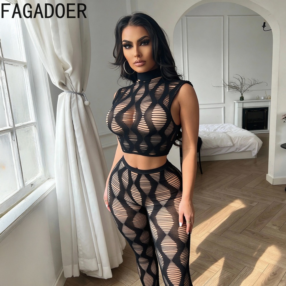طقم نسائي مثير من قطعتين من FA - مراجعة Crop Top Crochet وسعره
