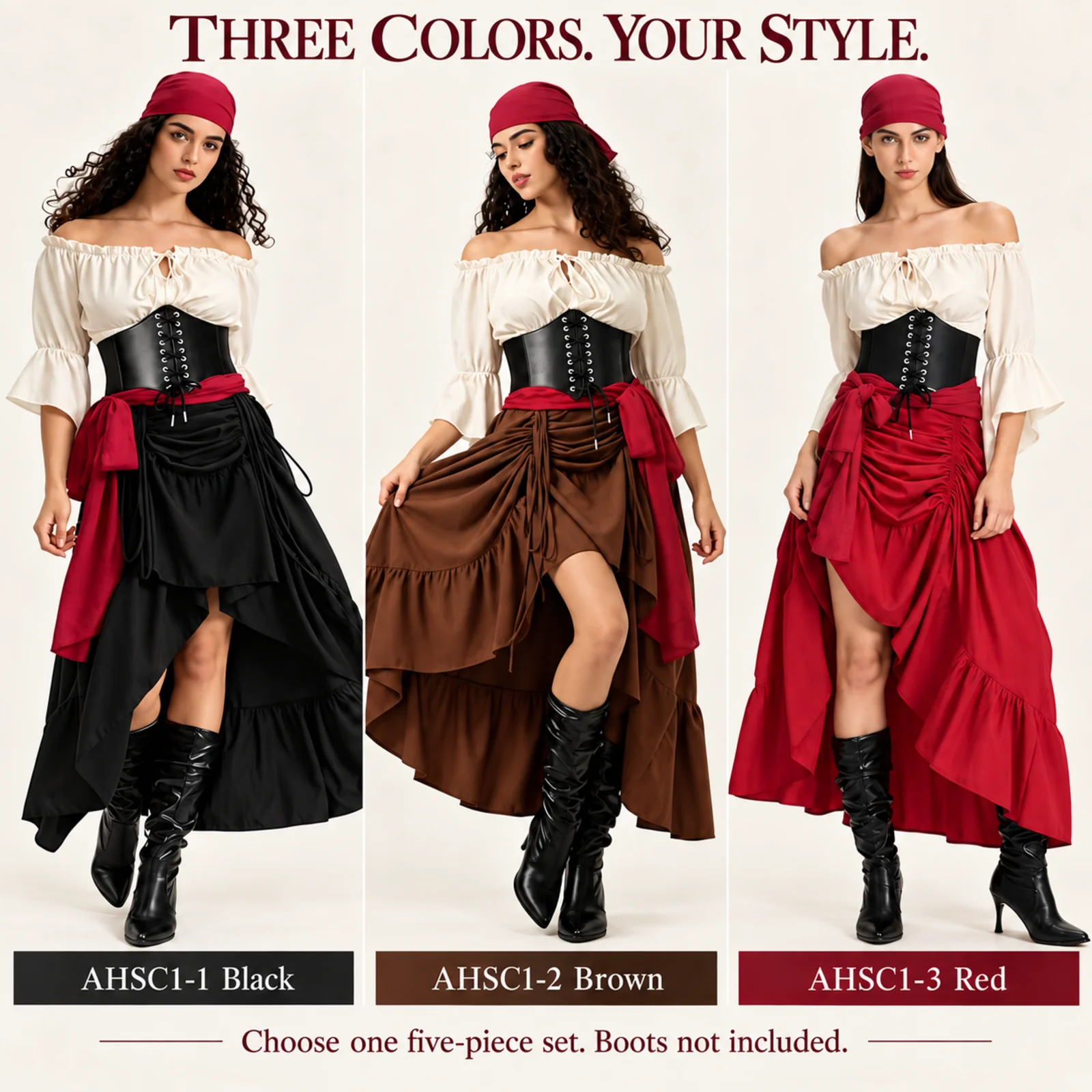 طقم زي القراصنة للنساء: بلوزة، - مراجعة Blouse Off Shoulder وسعره