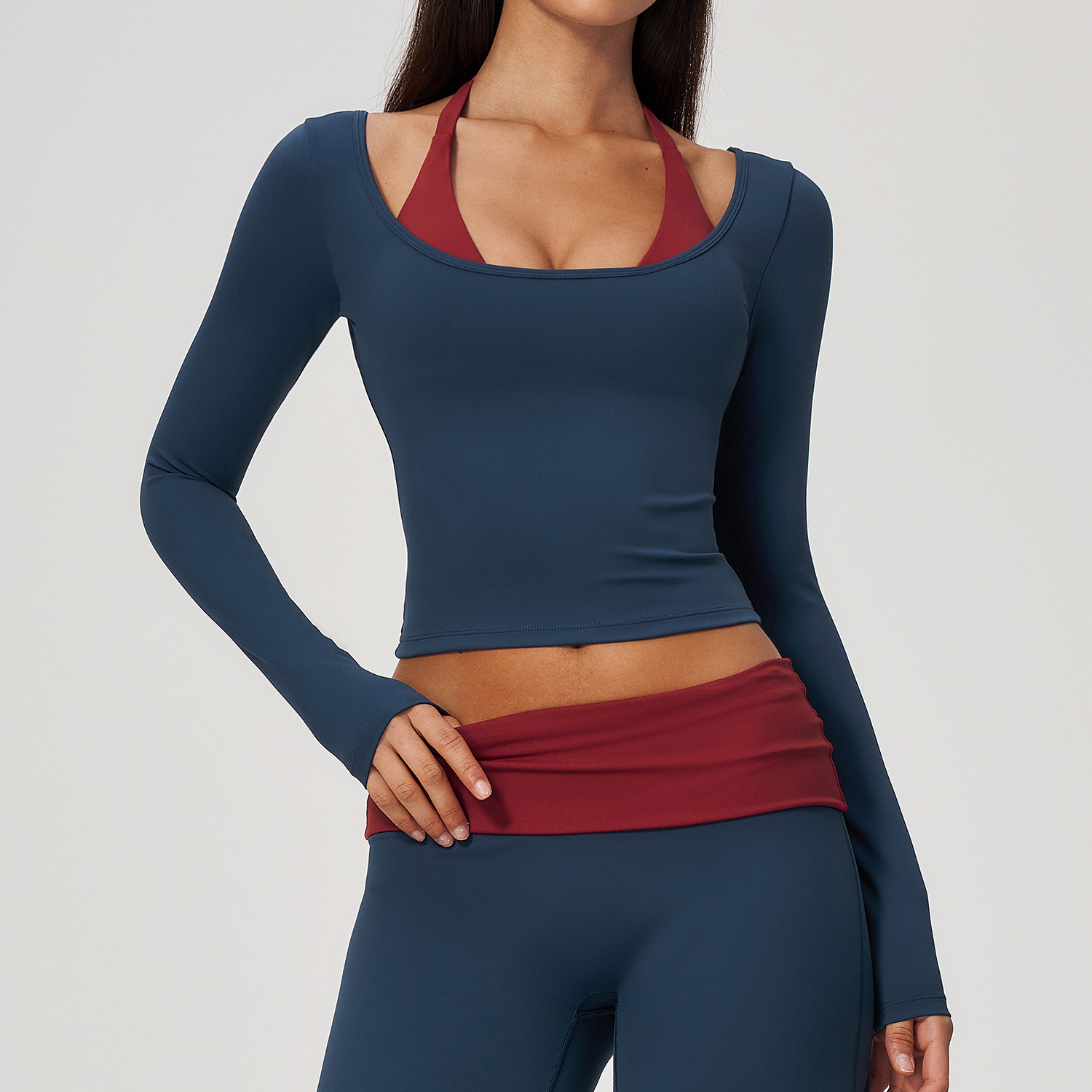 بلوزة يوغا قصيرة بأكمام طويلة  - مراجعة Crop Top Crochet وسعره