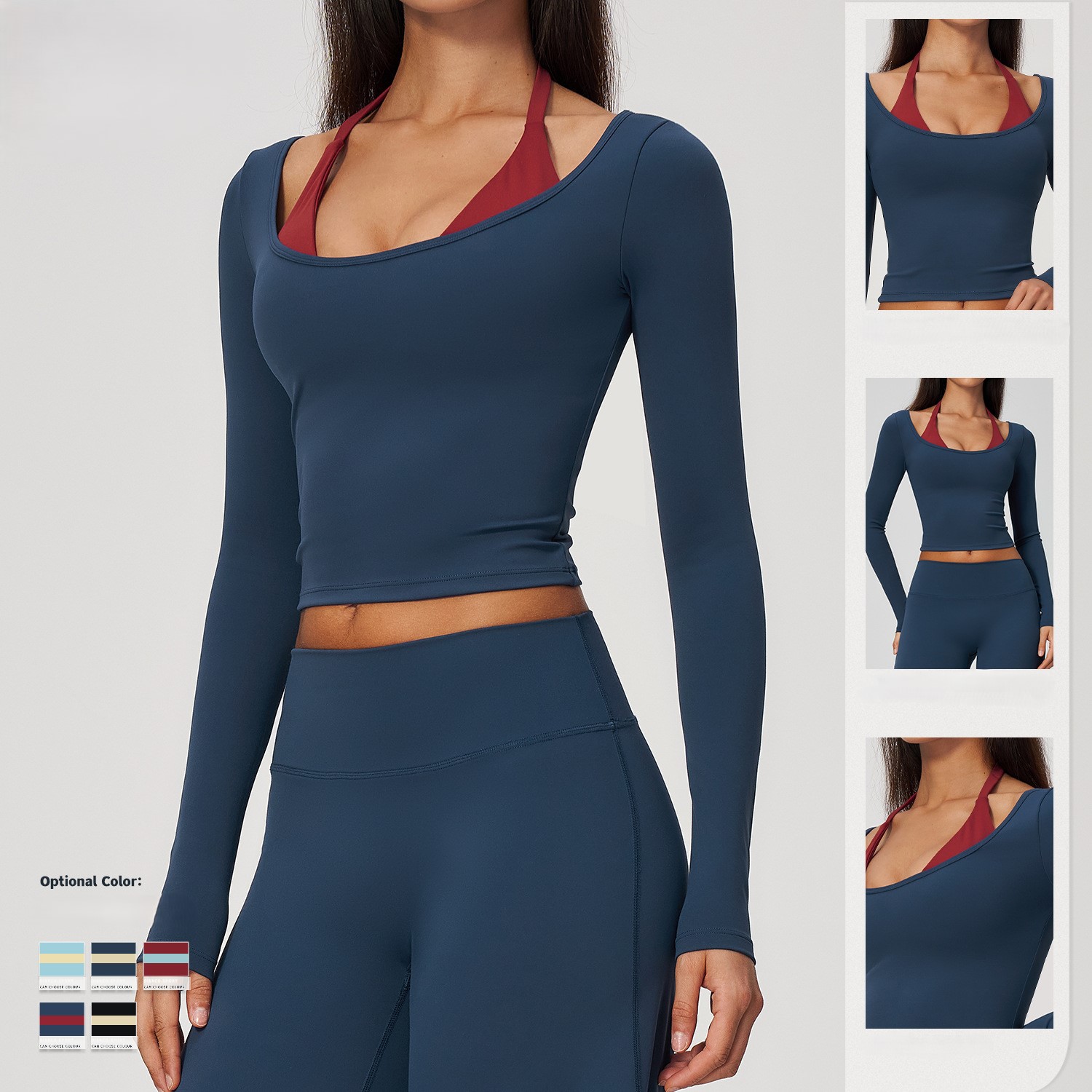 بلوزة يوغا قصيرة بأكمام طويلة  - مراجعة Crop Top Crochet وسعره