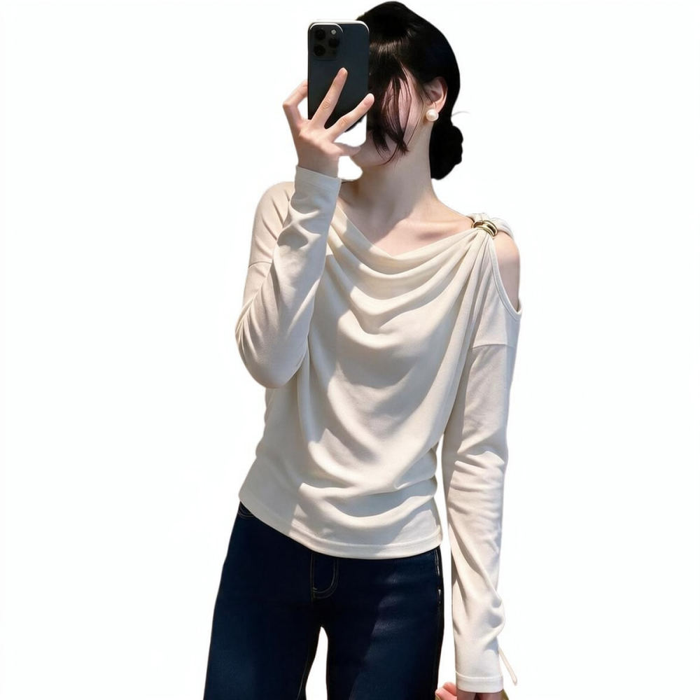 بلوزة نسائية بأكمام طويلة وقصة - مراجعة Blouse Off Shoulder وسعره