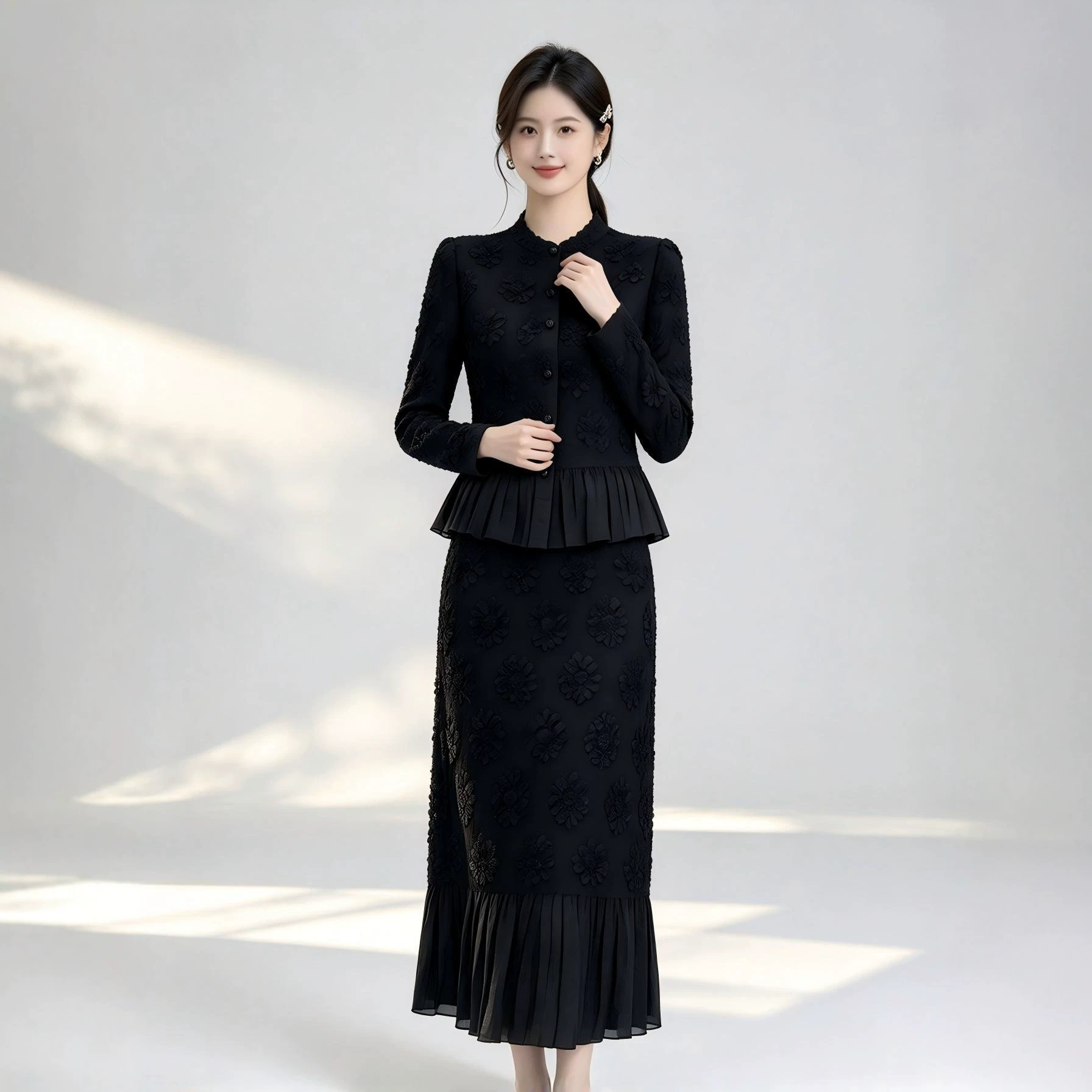 طقم تنورة نسائي من مياكي مكون  - مراجعة Midi Skirt Floral وسعره