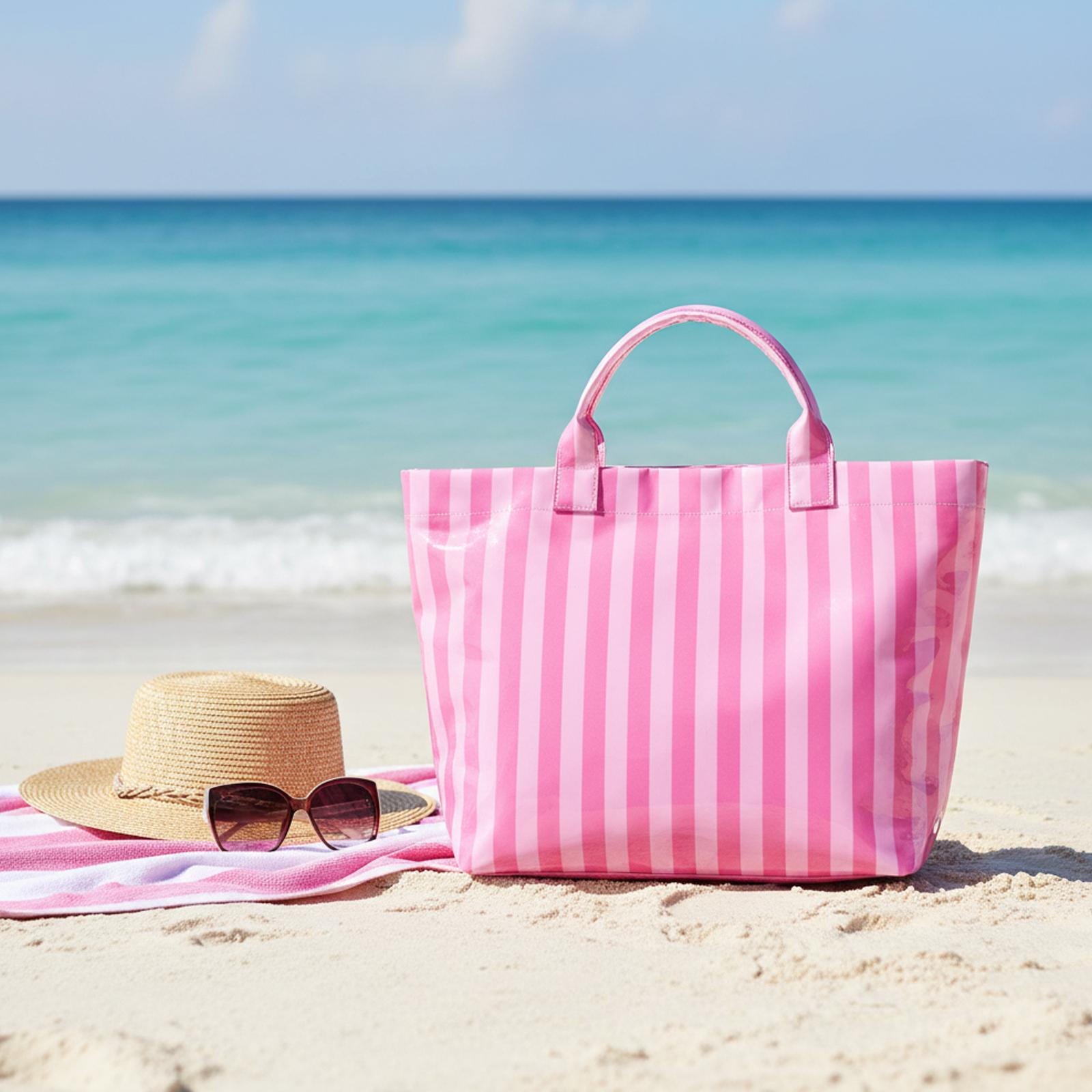 حقيبة يد كبيرة مخططة ومقاومة ل - مراجعة Tote Bag Beach وسعره